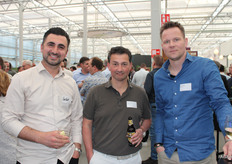 Ferhat Tivsiz van Yilmaz Radijs met Marcel de Graaf van Combilo en Mark Heintjes van Haluco