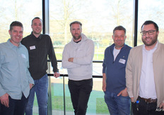Sander Venema (Oxin Growers), Maurice van Smoorenburg (QPI), Wouter Moerman (Kwekerij Moerman), Hugo Bakker (Nature's Green Group) en Marcel Schneimann (Weyers)