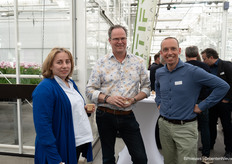 Yvonne Watzdorf (Bloemenbureau Holland) Marcel van der Lugt (Lugt Lisianthus) en Marco van der Sar (MPS)