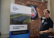 Norbert Vroege CEO van E-Silo. Presenteerde enthousiast een energie oplossing, waardoor telers van het gas af kunnen.