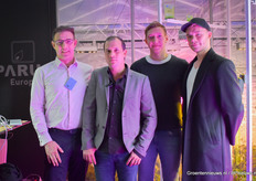 Sandro van Kouteren van Parus Europe, Zuri Humblet van Fospan Worldwide, Hjalmar van der Buchwald & Anders Lunden van het Deense Agro Lys. 