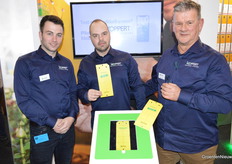 Tom Vroegop, Julian Klompers en Peter van Duyn van Koppert Biological Systems. De scout-softwareapplicatie is inmiddels een feit. Het helpt telers  met hun diepgaande programma voor geïntegreerde gewasbescherming. Koppert iPM bestaat uit twee onderdelen: een scout-app en een online Dashboard. 