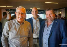 Hans Lodder van Fruitmasters met Thijs Feenstra van Haluco en Sjraar Hulsman van Frankort en Koning