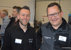 Rob van Dijk en René Beerkens (Hoogendoorn). Rob presenteerde de workshop 'Datagedreven telen vruchtgroenten"
