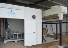 Voor de koeling van de aardbeien zorgt deze installatie van Cuypers Koeltechniek.