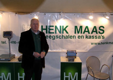 Henk Maas was ook op de beurs met zijn weegapparatuur.