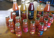 Schulp vruchtensappen vor de bezoekers.