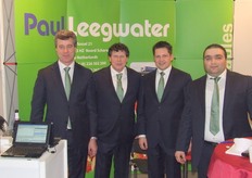 Paul Leegwater was voor het eerst met een stand in Berlijn. Van links naar rechts: Krijn Heijboer, Paul Leegwater, Bart Leegwater en Arthur Avakjan