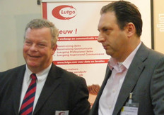 Jan Meijer van Lutgo en Aad van den Berg van GreenQ luisteren aandachtig naar de spreker