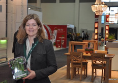 Marleen van Balkom was als eerste 's morgens op de stand van Mosanto