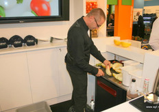 In de stand van Hillfresh werden verse smoothies gemaakt