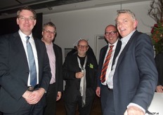 De delegatie van de toekomst van de Floriade: V.l.n.r.: Wouter Weyers (KvK), Hillebrand Koning (Provincie Flevoland), Ad Berends (GroentenFruitBureau) Jeroen Lubbers (Gem. Almere) en Henk Weyschede (Gem. Almere)
