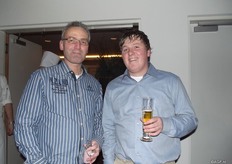 Jan Groen (Green Organics) en Daan Sturm (Uitgeverij Boekhout) zijn echte gezelligheidsdrinkers