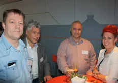 Paul Jochems van Aqui, Leon Giesen van Giesen Facilitair, Leo Smedts van Europool Systems en Kim Hendriks van Sherpa.