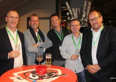 Pieter de Ruiter (4Fruit Company), Maarten Schrijvershof, Jeroen Driessen (Univeg), Art van Oosten (Univeg) en Jan Bakker (4Fruit Company)