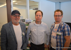 Michel Schijf (Green Energy), Edwin Bross (HortiMaX) en Dennis Klop (Green Energy)