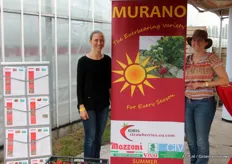 Sara De Laethouwer en Hannah Aelterman van Idris Strawberries. Zij vertegenwoordigen CLV met (oa.) het ras Murano, wat het afgelopen jaar flink in areaal is toegenomen.
