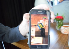 "Lei Mattheijssen laat een foto zien van de eerste andijvie op de klok. Ze zijn er blij mee want "het dreigt een vergeten groente te worden, net als kropsla de teelt is bijna uit Nederland verdwenen"