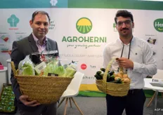 Andres Pina (r) en Martin Grunblatt van Agroherni hebben als een van de weinige verse producten meegenomen naar de PLMA 2018