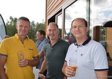 Marcel en Hans Olshoorn (OK Plant) en Michel Beckerman (Luiten Greenhouses)