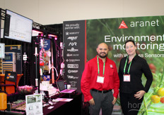Sergio Christancho Sierra en Evija Gosse van Aranet dat een flinke sensoropstelling mee naar de beurs bracht.