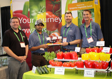 Zaadloze snackpaprika’s bij Syngenta. Op de foto: Cameron Lyons, Abilash David, Jean-Paul Cote en Hans van Haeff.