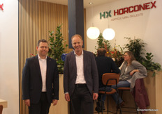 Nicolas Bernhard en Albert Haket van Horconex, waar ook Markus Balan op de beurs aanwezig was. 