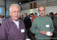Tomatentelers Ted Claessen (Vereijken) en Jan Hermans (Beirinckx)