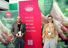 Daniel Dorner en Hermine Zimmermann, op de stand van het Oostenrijkse bedrijf gespecialiseerd in digitale voeding, Agrana