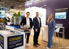 Dylan van Duijvenboden, Drew Johnson en Digna van Zanten van WPS. Er is veel interesse in de nieuwe Floormanager