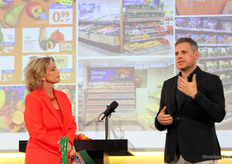 Korneel van der Plas (Albert Heijn) wordt bevraagd door Inge Diepman