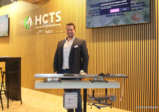 Tom Fleuren (HCTS) met het weegsysteem van Trutina.