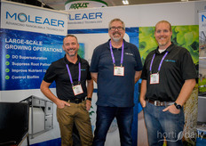 Davey Rock, Joel Enns en Dennis Rilling (Moleaer). Met nanobubbles van Moleaer daalde in een aardbeienproef bij Delphy het percentage Pythium met 74% in het behandelde water én steeg de productie met 14%.