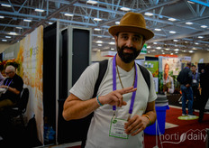 Sascha Bienvenue-Blum (Lufa Farms) was op de beurs herkenbaar aan zijn hoed.