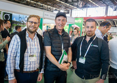 Aaron Tenenbaum (Veggiwell) vertelde onlangs meer over hun slateeltlocatie in Guatemala en hun plannen om uit te breiden. Op de foto met Julian Roe (Genting Garden) en Corenthin Felix Chassouant (Harnois)