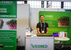 Albert Lin promoot het bamboevezelsubstraat Vegbed