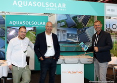 Richard Nieuwenhuizen (Aquasol Solar), Wim Nowé (Profloating) en Willem Verwoerd (Aquasol Solar)
