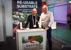 Herbruikbare substraten waren een populair onderwerp dit jaar! Op de foto het Eschler-team, beurs van hun textiele substraten
