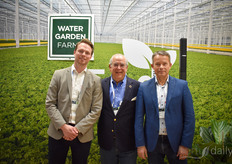 Rick Schneiders (Head Future Foods bij Siemens), Dennis Levine (CEO van Water Garden Farms), en Thomas Larssen (voorzitter van CEAd); Aankondiging van hun nieuwe samenwerkingsproject 'digiCEAd'.