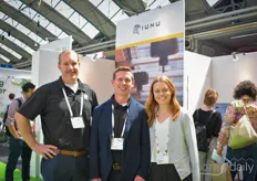 Dennis Riling, Tim Reusch & Sydney Davenport with IUNU. Learn more about their tomato solution here: https://www.hortidaily.com/article/9436995/iunu-launches-luna-ai-for-tomatoes-at-greentech-conference/ 
