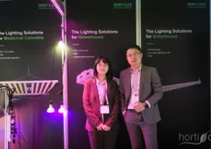 Shenzhen Ace Lighting uit China produceert verlichtingsoplossingen voor kassen, binnenkweek, verticale kweek en champignonteelt.  Op de foto staan Peng LiRong en Hu DaShan. 