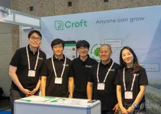 Vanuit Korea was het team van Croft aanwezig om meer te delen over hun software voor het telen van sla. Op de foto Woo Ram Lee, Seungmin Baek, Dong-Il Shin, Chang Jin Rim en Hee Kyung Ryoo
