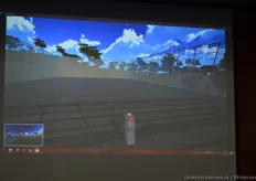 De rode knop die de opening in Virtual Reality in gang moest gaan zetten.