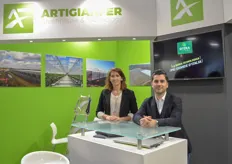 Francisca en Mario van Artigianfer. Het bedrijf presenteerde zijn nieuwe logo en lanceerde een nieuwe bedrijfswebsite.