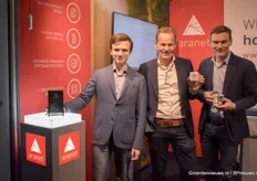 Tom Reksha, Erik van der Made & Gints Antoms vanSaf Tehnika, producent van de Aranet sensoren.