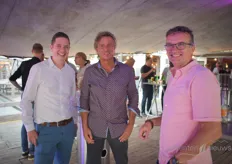 Tom van Zundert van Looije Agro Technics, Marcel Schulte (Holland Gaas) en Arco van der Mout (Huisman Scherming)